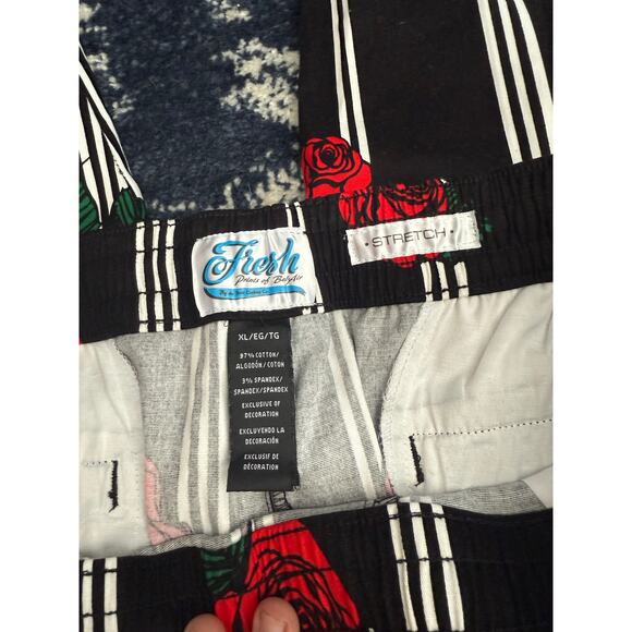 Fresh Prints of Bel-Air Pin-Striped Rose Lounge Set with Button Down and Joggers - Picture 6 of 9